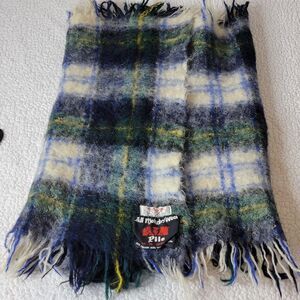 Vintage Scottish Scarf | Wrap | Shal by Lochalva Plaid Woven Mohair and Wool